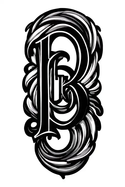 The Letter B With A Swirly Loving Design Inspired For My Wife