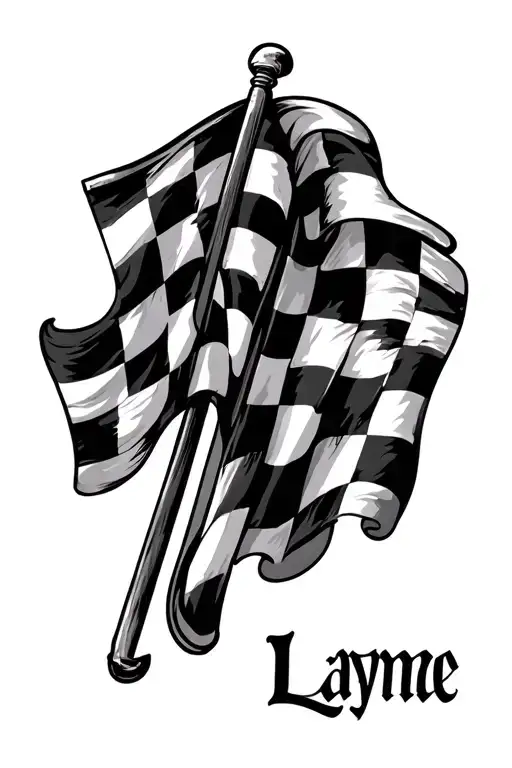 Checkered Flag With The Name Layne