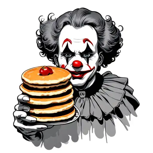Sad Clown Holding Pancakes