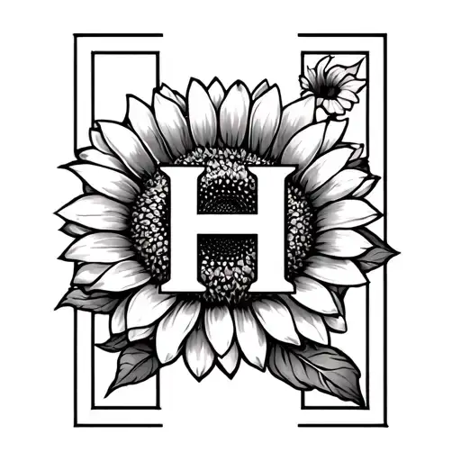 Letter H Into A Sunflower Blooming