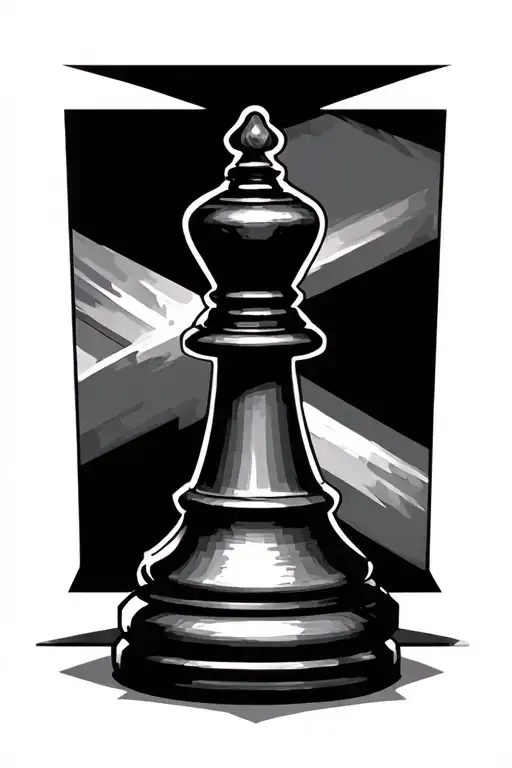 A Pawn With The Other Pieces Shadowing It