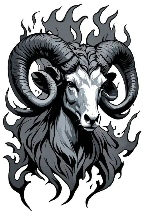 Aries Zodiac And Flames