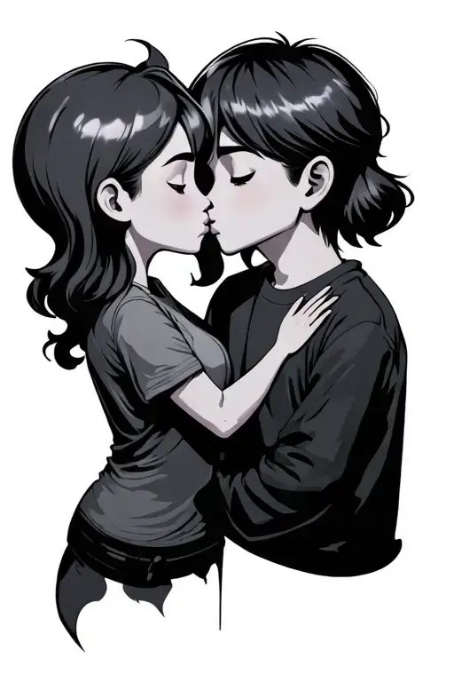 Gir And Boy Kissing Each Other