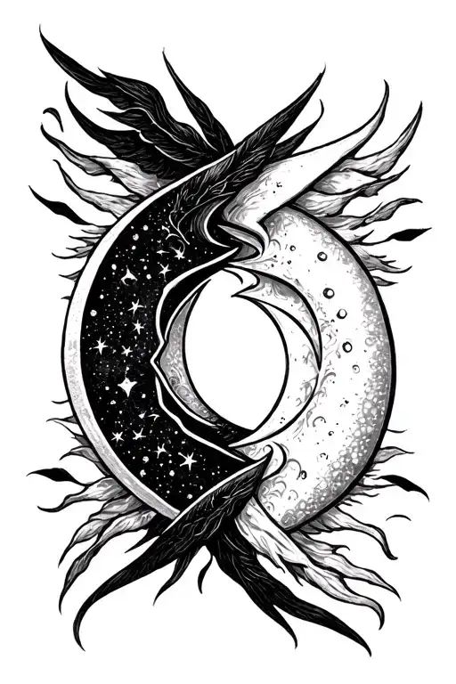 Twin Symbol And Half Moon