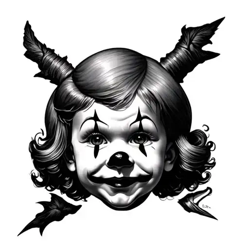 Baby Clown Face Tattoo With Na Achilles