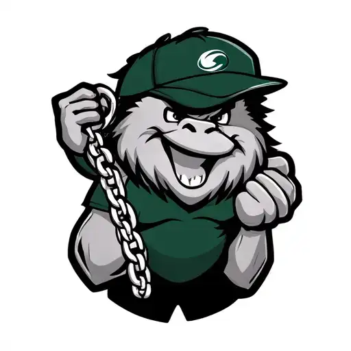 Miami Hurricane Mascot Holding Turnover Chain