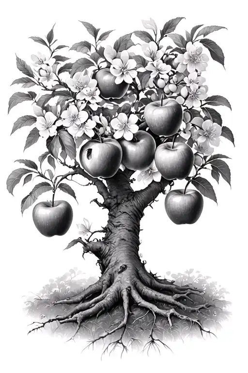 Apple Tree Elvish Tolkien Style Tree Hopeful Blossoms Apple Fruit