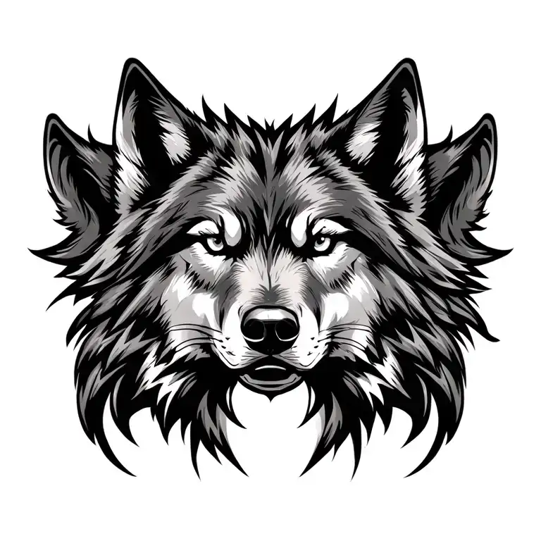 Realistic Wolf Head Profile