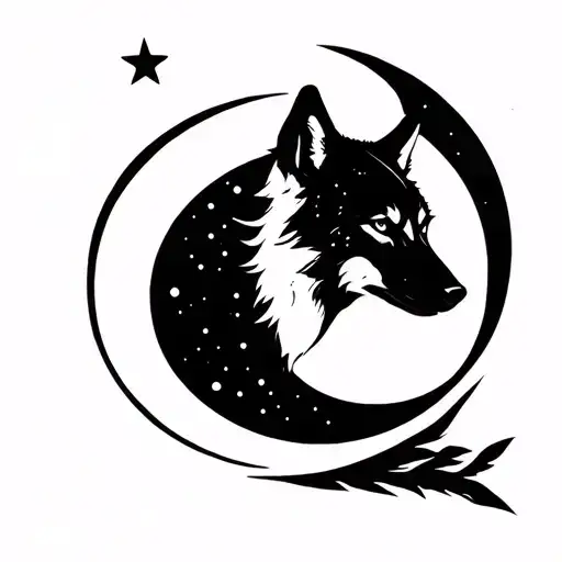 Moon And Wolf Minimalist