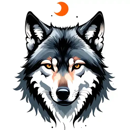 Moon And Wolf Minimalist