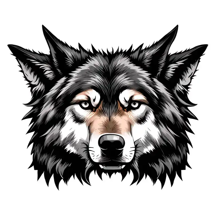 Realistic Wolf Head Calm
