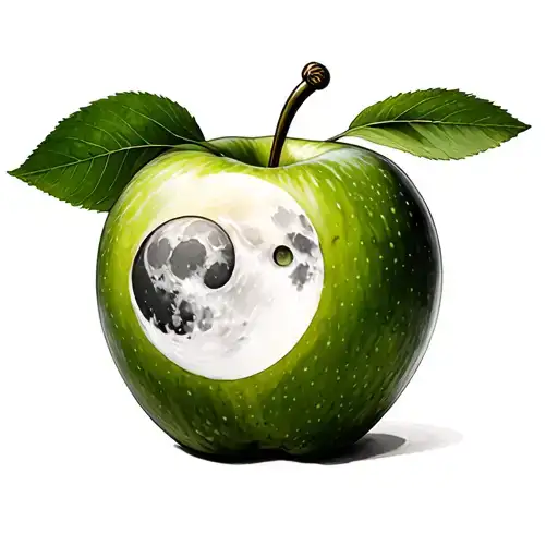 Moon Piercing A Green Apple