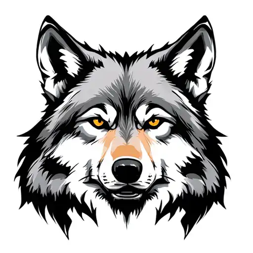 Gray Wolf Looking Straight