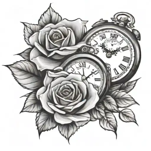 Roses And Clock