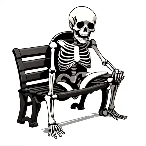 Lonely Skeleton Bench Space Suit