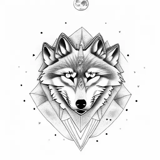 A Hoka Shoe With A Wolf Howling At The Moon In The Background