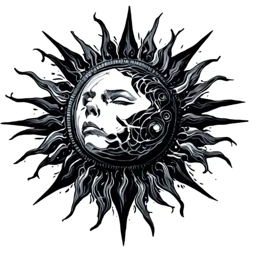 Cyberpunk Inspired Black Sun