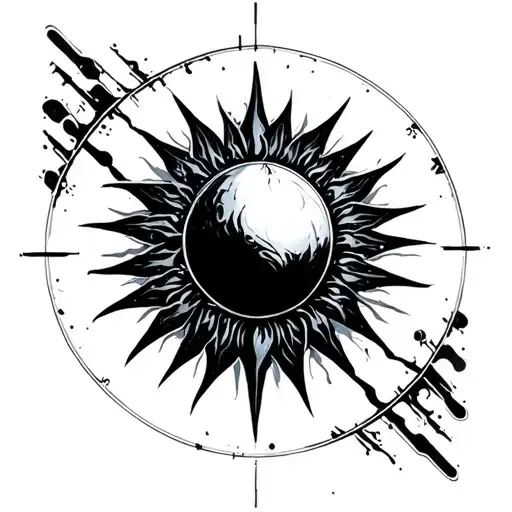 Cyberpunk Inspired Black Sun