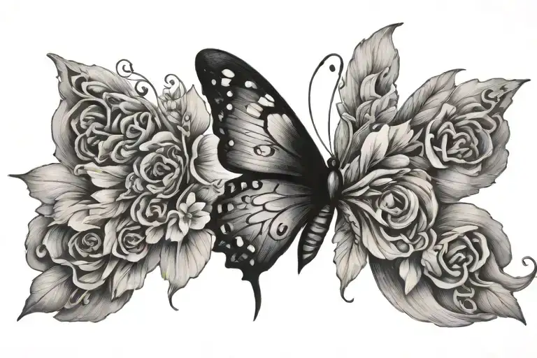 Butterfly Tattoo Amazing Grace Written Vertically