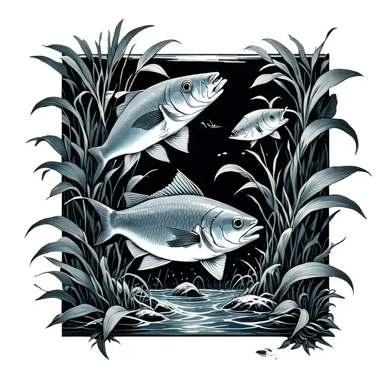 Mangroves And Fish Underwater