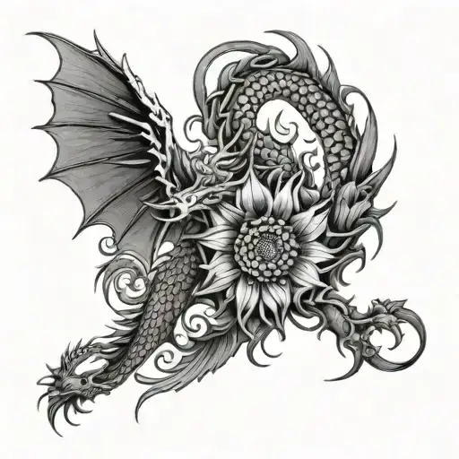 Dragon Sunflower Phoenix
