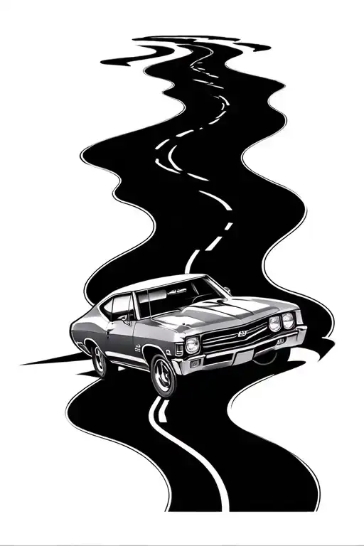 1969 Chevelle Cruising Down Road Winding