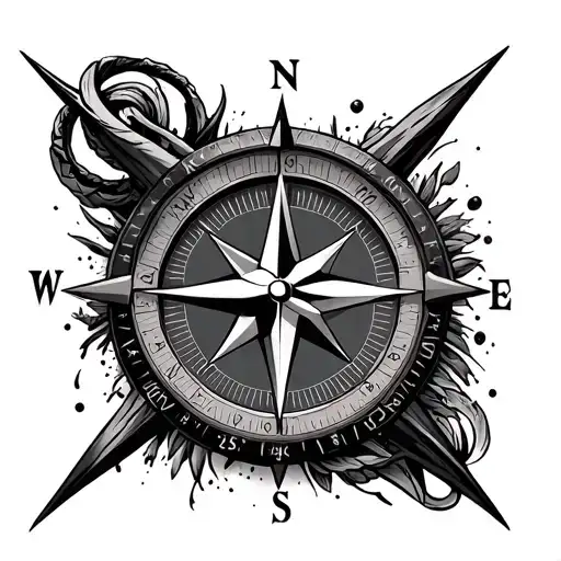 Compass Surrounded By Various