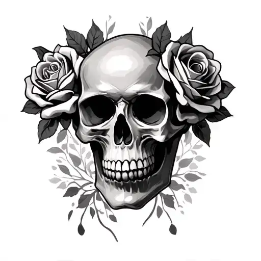 Big Skull With Roses