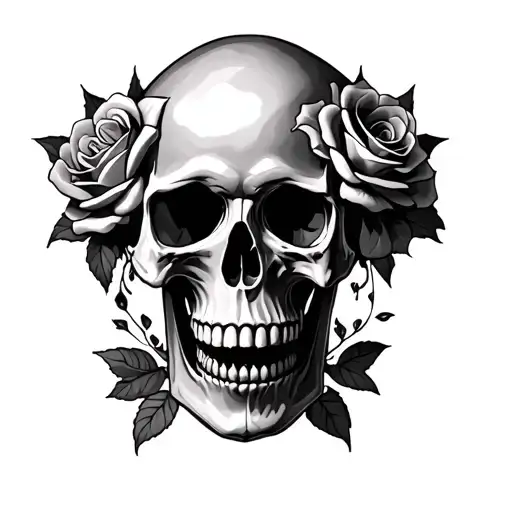 Big Skull With Roses