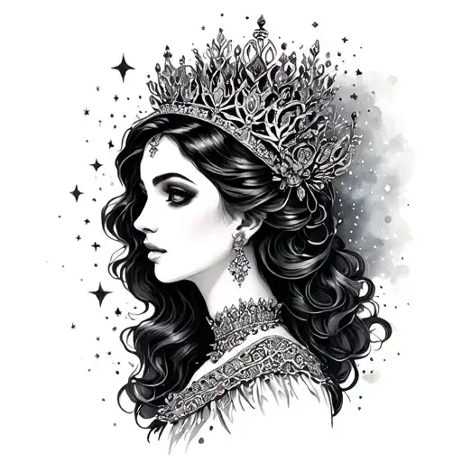 Queen Of The Night Sky Filled With Stars