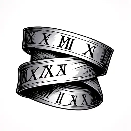 Roman Numeral Wrapped Around Wrist