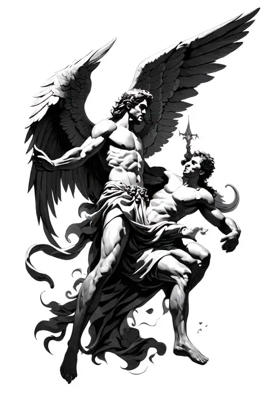 Michael The Archangel Defeating Lucifer