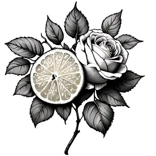 A Lemon And An Orange And Rose Intertwined