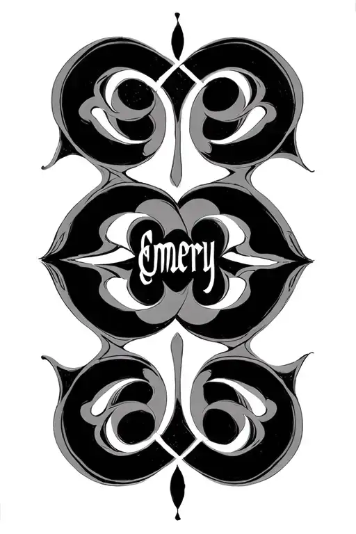 2 Name Rotational Ambigram With Names Emery And Oaklyn