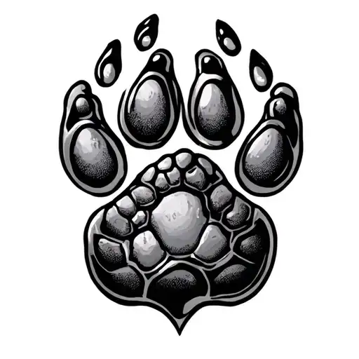 Sea Turtle Dog Paw Print On Shell