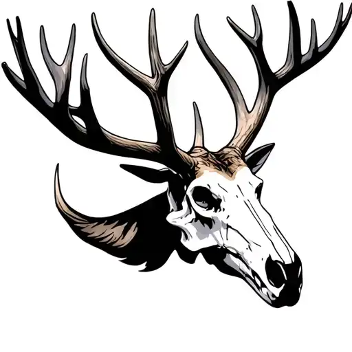 Elk Skull With Antlers