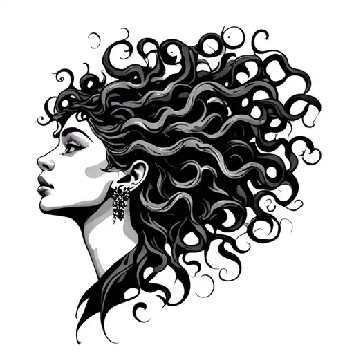 Black Ethnic Medusa Woman Face