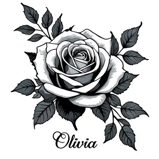 Roses And Card Featuring The Name Olivia And Drew