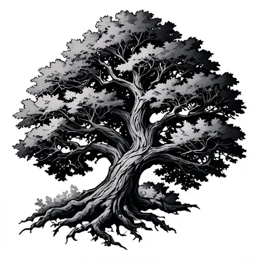 Oak Tree Intertwined