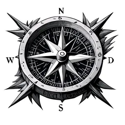 Compass With 906 And Icelandic Rune Compass