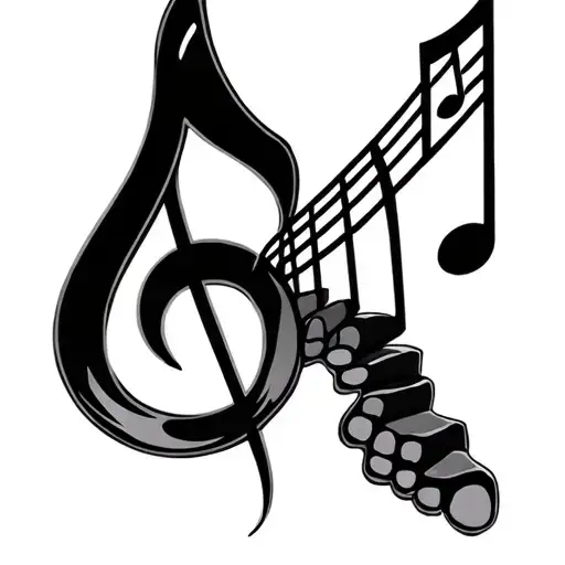 Foot Steps Leading To A Music Note