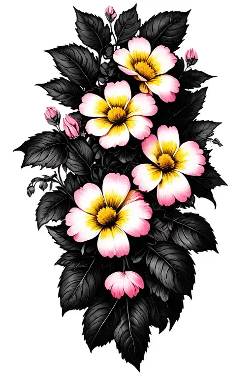 Pink And Yellow Dsisy Vine