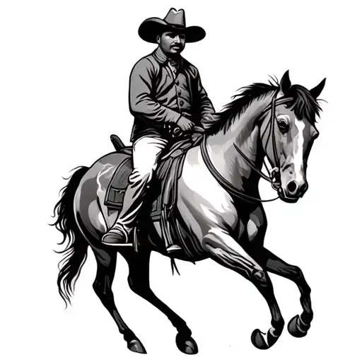 Pancho Villa Riding A Horse