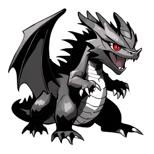 Charizard And Red-eyes Black Dragon Fused Together