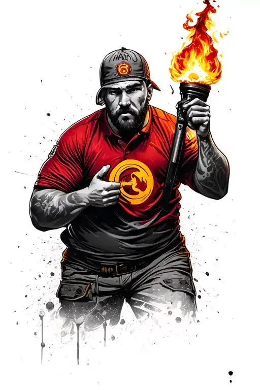 Galatasaray Hooligan Holding Flare