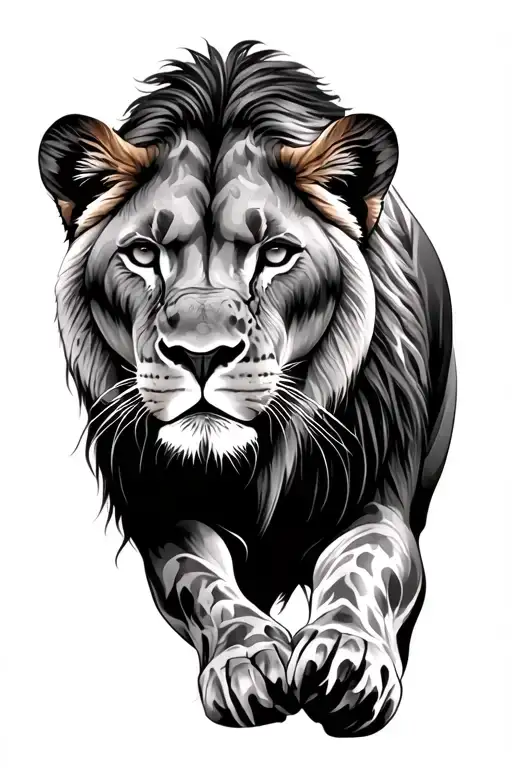 Female Lioness Walking Towards