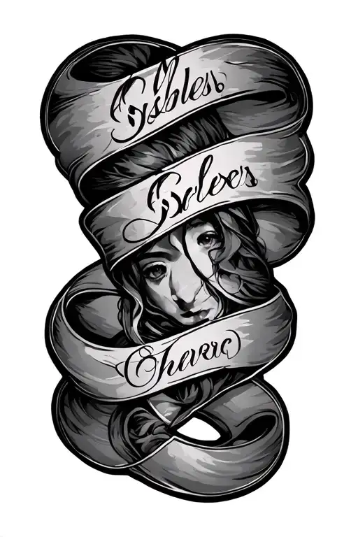 Long Ribbon With My 6 Siblings Name On In Sections