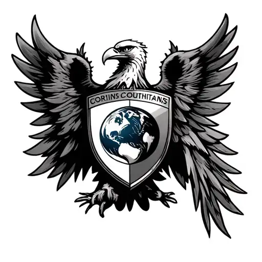 Corinthians Shield With An Eagle In The Middle To Earth