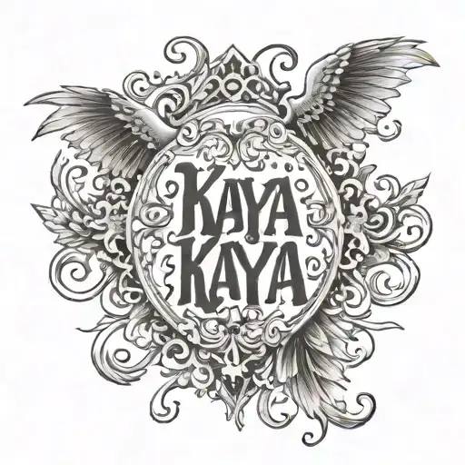 Kaya - Keira Gothic Names Written