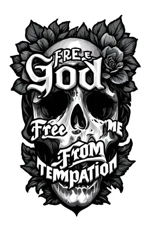 God Free Me From Temptation Written In Italics In The